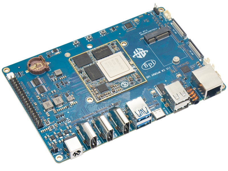 Banana Pi BPI-W3 Tek Kart Bilgisayar (SBC) – 8GB RAM + 32GB eMMC – 1