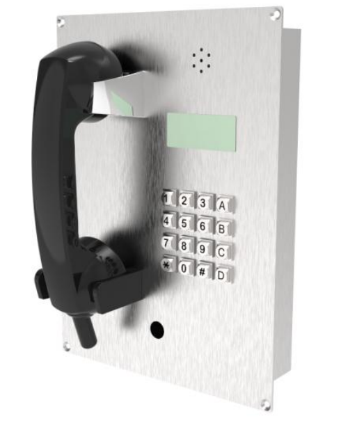 IP65 Vandala Dayanıklı SIP Telefon – Paslanmaz Çelik, LCD, Gömme Montaj
