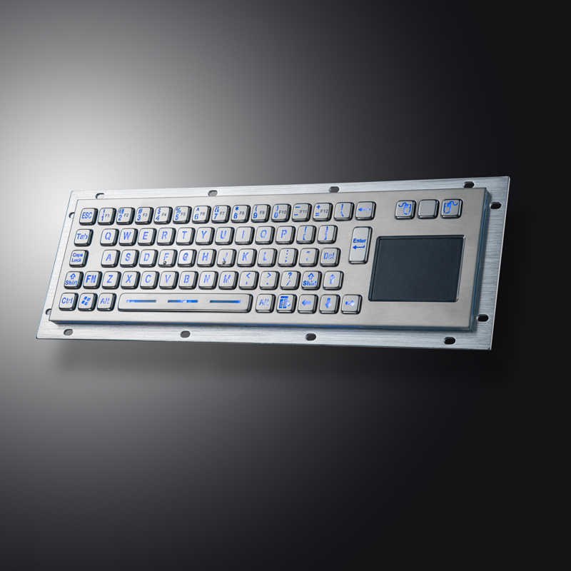 D-8635T Backlight IP65 3 tuşlu aydınlatmalı paslanmaz çelik touchpad'li metal klavye