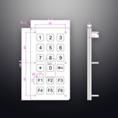D-8909 IP54 18 tuşlu vandal dayanımlı metal nümerik tuş takımı