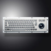 D-8635G-M IP65 68 tuşlu paslanmaz çelik trackball'lu metal klavye