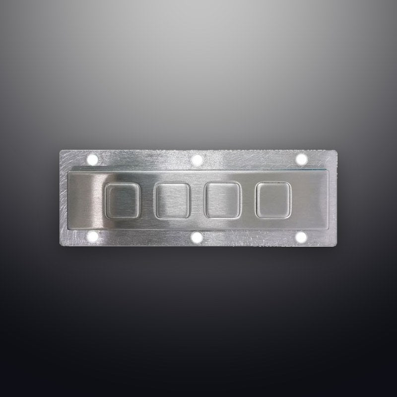D-8501A IP65 4 tuşlu paslanmaz çelik metal fonksiyon tuş takımı