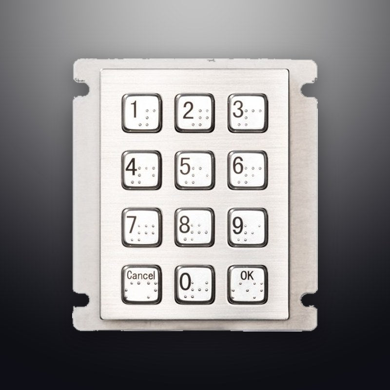 D-8208J-2-MW IP66 12 tuşlu metal nümerik tuş takımı