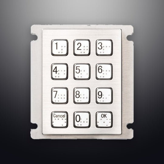 D-8208J-2-MW IP66 12 tuşlu metal nümerik tuş takımı