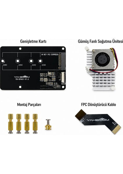 Raspberry Pi 5 PCIe M.2 2280 NVMe Genişletme Kartı — Pi 5 uyumlu