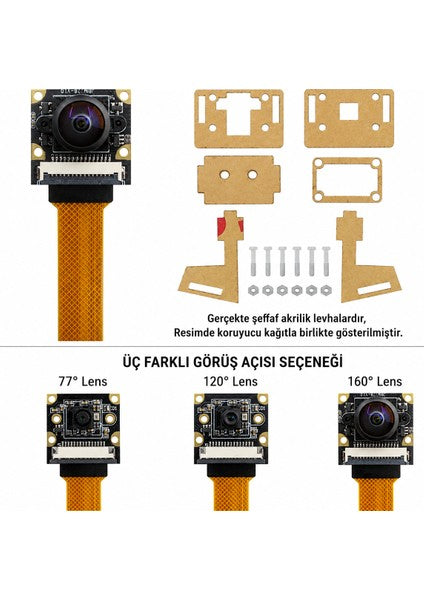 Raspberry Pi 5/4B 8 MP IMX219 CSI Kamera Modülü 160° Süper Geniş Açı