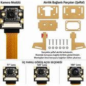 Raspberry Pi 5/4B 8 MP IMX219 CSI Kamera Modülü 120° Geniş Açı
