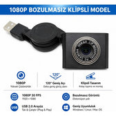 Raspberry Pi 5/4B 1080p USB Kamera Modülü — Düşük Distorsiyon, Arka Klips