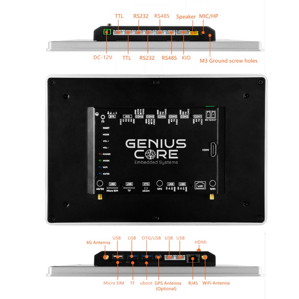 10.1 İnç RK3568 İşlemcili Android Endüstriyel HMI Panel PC– IPS Ekran, Alüminyum Gövde