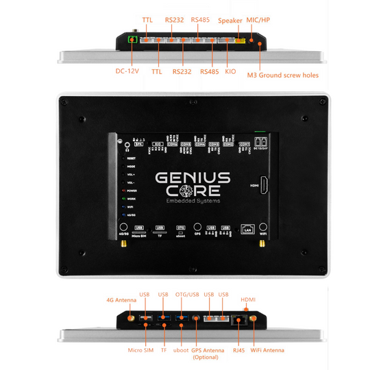 10.1 İnç RK3576S İşlemcili Android Endüstriyel HMI Panel PC– IPS Ekran, Alüminyum Gövde