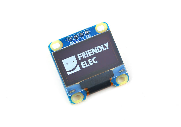 FriendlyElec 0.96 inç I2C 128x64 OLED Beyaz Ekran Modülü