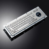 D-8635G-M IP65 68 tuşlu paslanmaz çelik trackball'lu metal klavye
