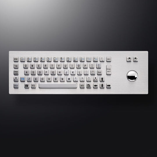 D-8603 IP65 2 tuşlu paslanmaz çelik trackball'lu metal klavye