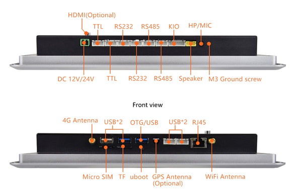 10.1 İnç RK3568 Android Endüstriyel HMI Panel PC– IPS Panel, 2x Dahili Hoparlör, Geniş Çerçeveli ABS Gövde
