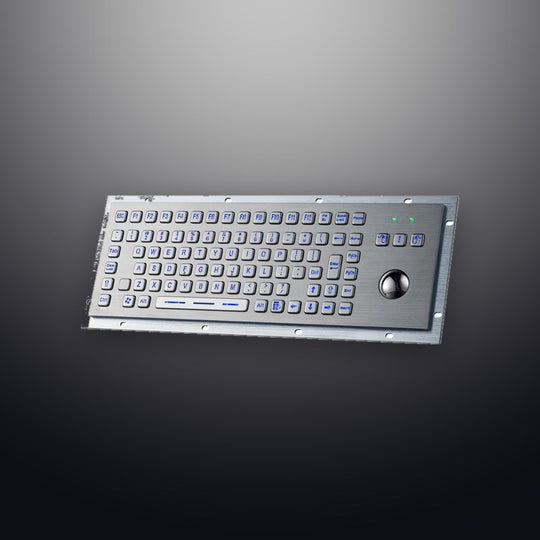 D-8606G-BG-VNAS IP65 3 tuşlu aydınlatmalı paslanmaz çelik trackball'lu metal klavye