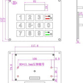 D-8221D IP65 12 tuşlu metal nümerik tuş takımı