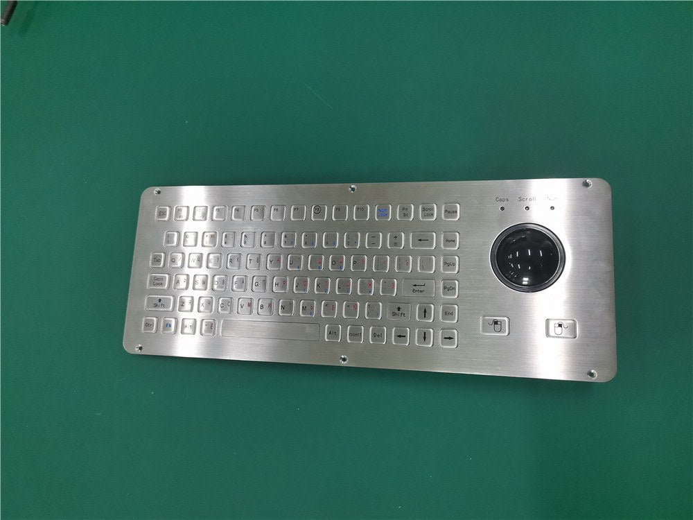 D-8667 IP65 85 tuşlu paslanmaz çelik trackball'lu metal klavye