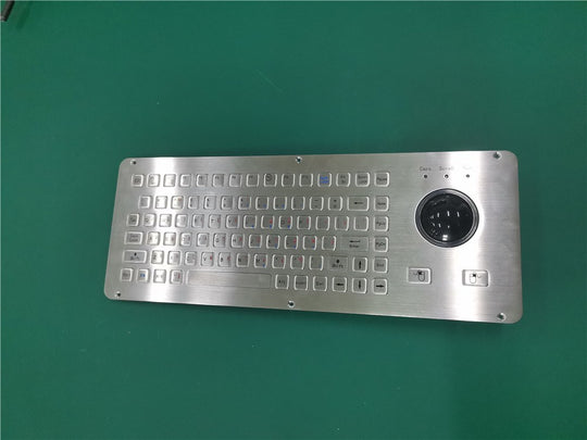 D-8667 IP65 85 tuşlu paslanmaz çelik trackball'lu metal klavye