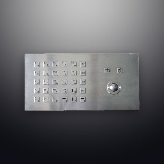 D-8306 IP65 30 tuşlu vandal dayanımlı trackball'lu metal klavye