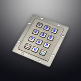 D-8208E IP65 12 tuşlu aydınlatmalı metal nümerik tuş takımı