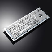 D-8635G-S IP65 68 tuşlu paslanmaz çelik trackball'lu metal klavye