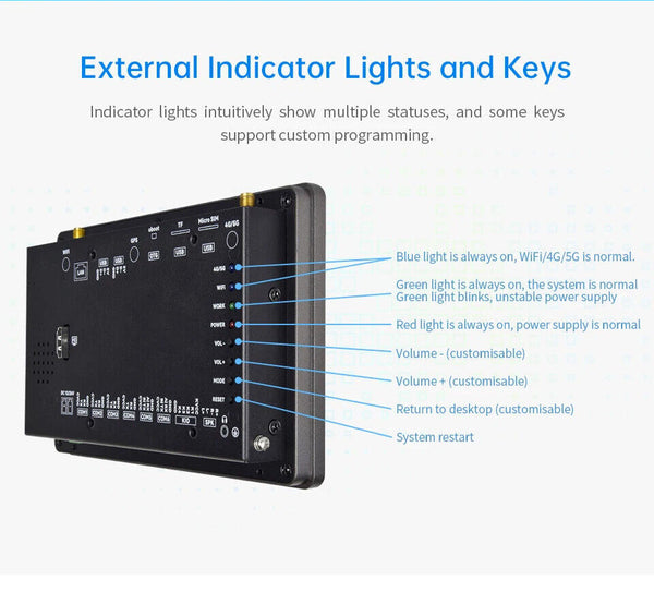 7 İnç A133P Android Endüstriyel HMI Panel PC– IPS Panel, 2x Dahili Hoparlör, ABS Gövde