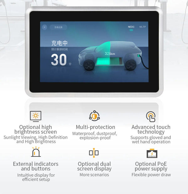 7 İnç A133P Android Endüstriyel HMI Panel PC– IPS Panel, 2x Dahili Hoparlör, Geniş Çerçeveli ABS Gövde