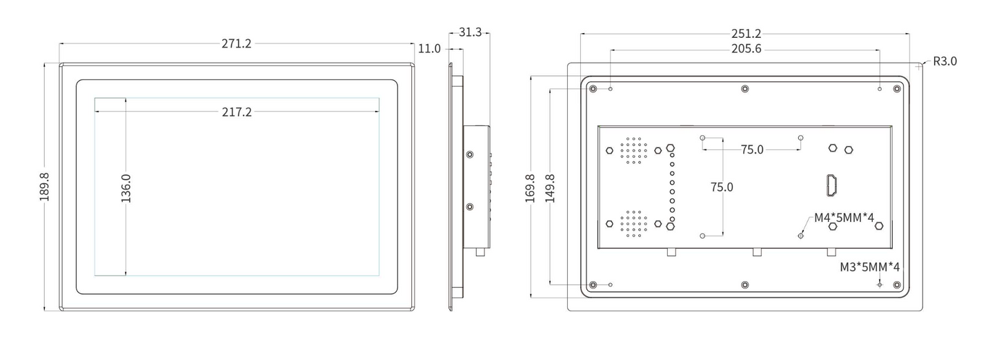 10.1 İnç RK3288 Android Industrial HMI Panel PC – IPS Touch Ekran, RS232/RS485 Seri Port