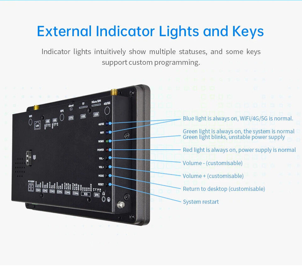 7 İnç RK3568 Android Endüstriyel HMI Panel PC – IPS Panel, 2x Dahili Hoparlör, ABS Gövde