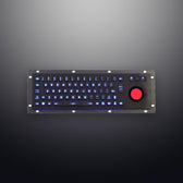 D-8635G-BG IP65 3 tuşlu aydınlatmalı paslanmaz çelik trackball'lu metal klavye