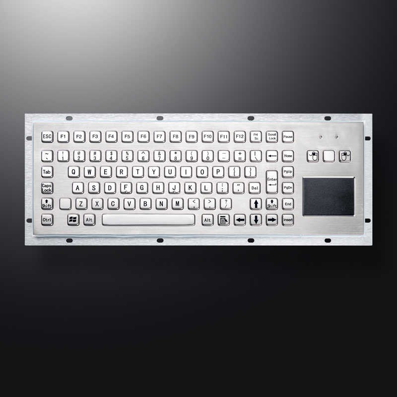 D-8606T IP65 89 tuşlu paslanmaz çelik touchpad'li metal klavye