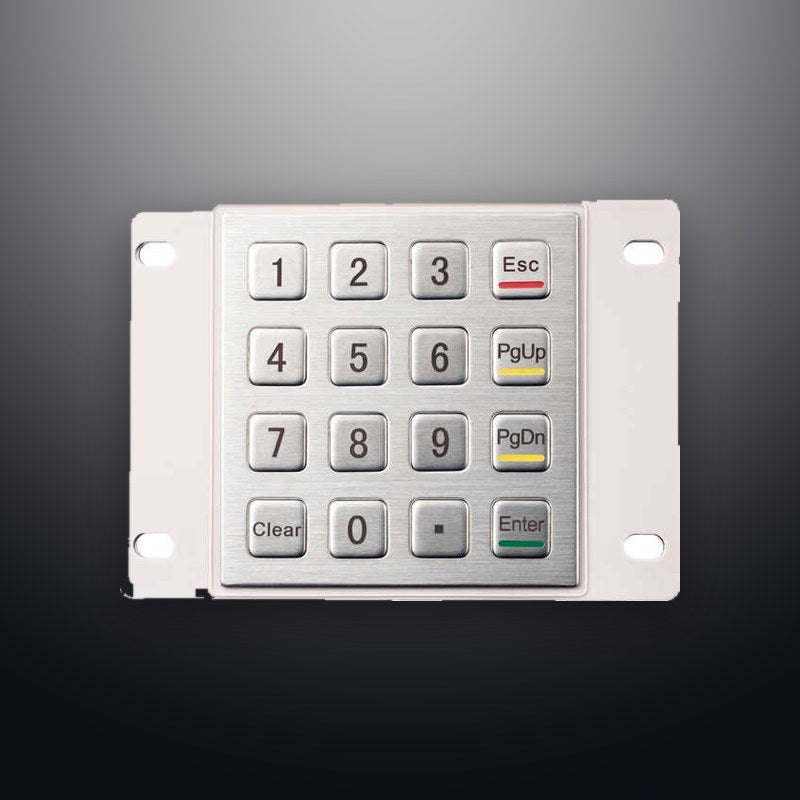 D-8203B IP65 16 tuşlu paslanmaz çelik metal nümerik tuş takımı