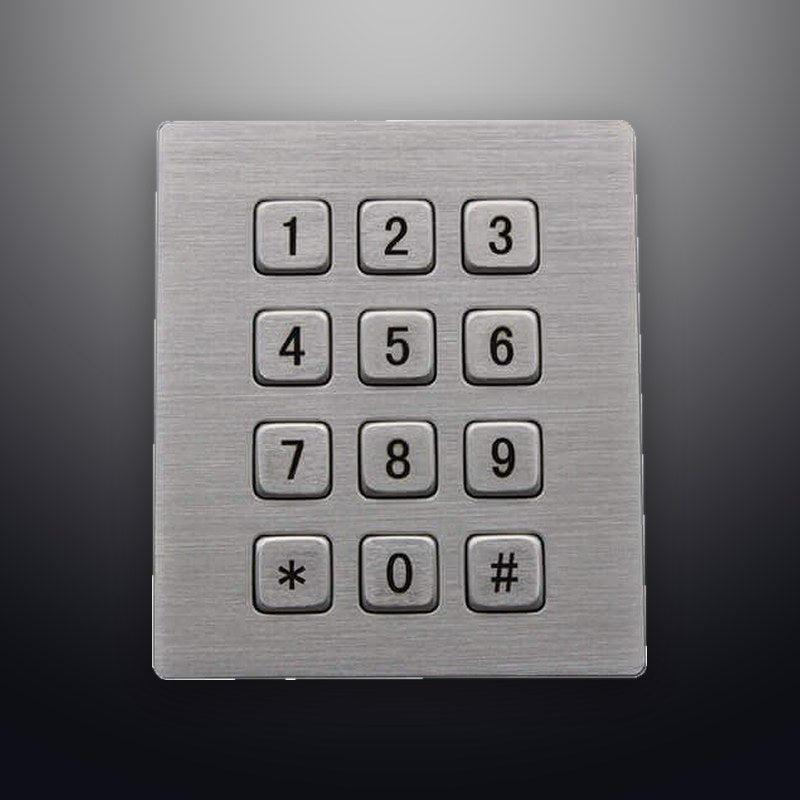 D-8208J IP65 12 tuşlu paslanmaz çelik metal nümerik tuş takımı