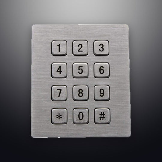 D-8208J IP65 12 tuşlu paslanmaz çelik metal nümerik tuş takımı