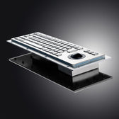 D-8635G-M IP65 68 tuşlu paslanmaz çelik trackball'lu metal klavye