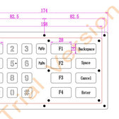 D-8932 Backlight IP65 22 tuşlu aydınlatmalı metal nümerik tuş takımı