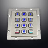 D-8208E IP65 12 tuşlu aydınlatmalı metal nümerik tuş takımı