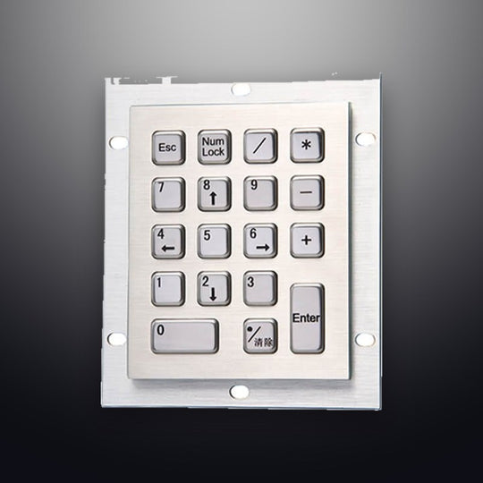 D-8212 IP65 18 tuşlu vandal dayanımlı paslanmaz çelik metal nümerik tuş takımı
