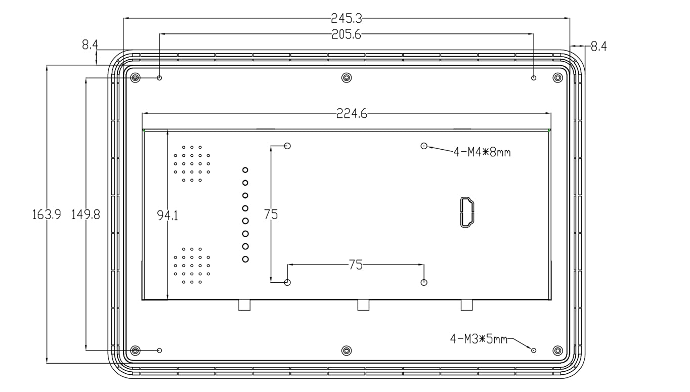 10.1 İnç RK3288 Android Endüstriyel HMI Panel PC – IPS Panel, 2x Dahili Hoparlör, Geniş Çerçeveli ABS Gövde