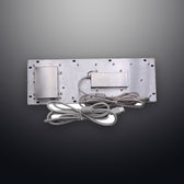 D-8635G-BG IP65 3 tuşlu aydınlatmalı paslanmaz çelik trackball'lu metal klavye