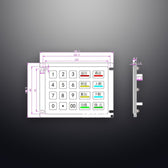 D-8210 IP54 20 tuşlu paslanmaz çelik metal nümerik tuş takımı