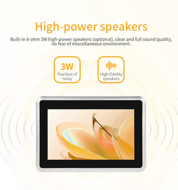 7 İnç RK3288 Android Endüstriyel HMI Panel PC– IPS Panel, 2x Dahili Hoparlör, Geniş Çerçeveli ABS Gövde