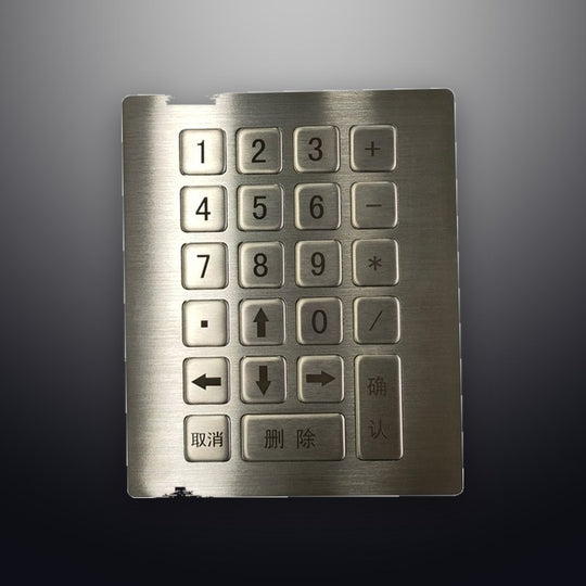 D-89109 IP65 22 tuşlu paslanmaz çelik metal nümerik tuş takımı