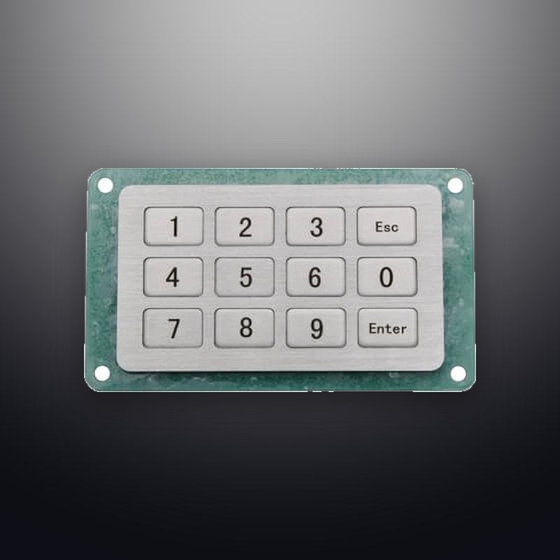 D-8935 IP54 12 tuşlu paslanmaz çelik metal nümerik tuş takımı
