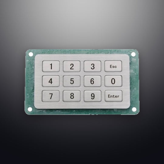 D-8935 IP54 12 tuşlu paslanmaz çelik metal nümerik tuş takımı