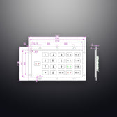 D-8229 IP54 21 tuşlu metal nümerik tuş takımı