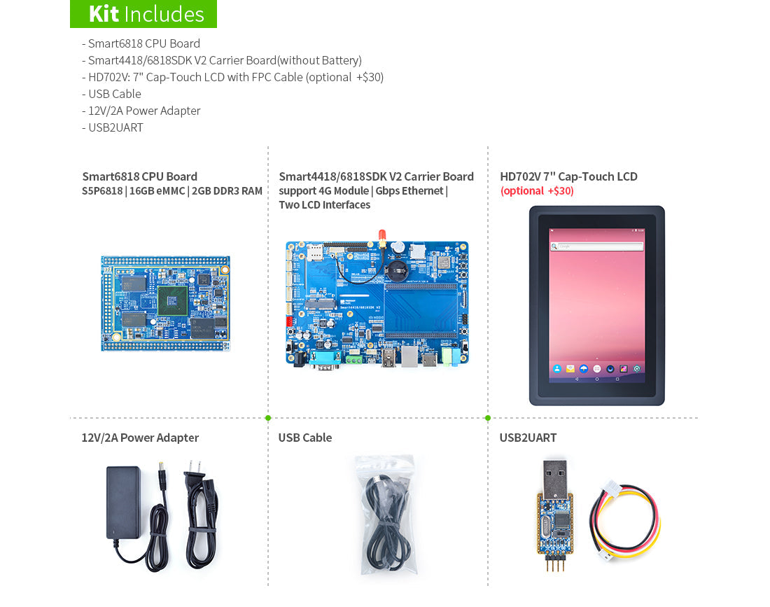 FriendlyElec Smart6818 Dev Kit 2.0 – Octa-Core Cortex-A53 ARM Development Kit
