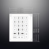 D-89109 IP65 22 tuşlu paslanmaz çelik metal nümerik tuş takımı