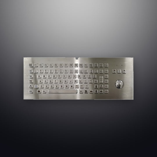 D-8606G-A IP65 3 tuşlu paslanmaz çelik trackball'lu metal klavye