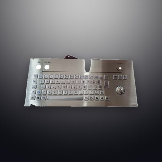 68 tuşlu paslanmaz çelik trackball'lu metal klavye